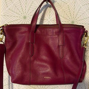 Fossil Skylar Satchel: raspberry